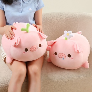 Peluche cochon rose OEM ODM, coussin rond doux en forme de cochon pour la décoration intérieure, cadeaux pour enfants et confort de sommeil - Product Image 3