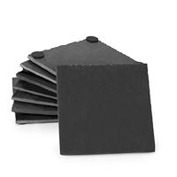 Sous-verres en ardoise noire personnalisables pour impression et gravure laser, ronds et carrés, avec support en velours