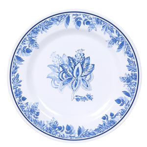 Piatto blu in <span class=keywords><strong>melamina</strong></span> piatto Vintage Plato De Fresa in plastica a forma rotonda <span class=keywords><strong>Set</strong></span> piatto per la decorazione della tavola - Product Image 2