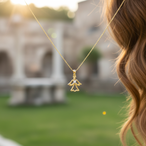 สร้อยคอจี้นางฟ้าสีทอง14K สร้อยคอป้องกันเสน่ห์สร้อยคอเทวดาสำหรับผู้หญิงเครื่องประดับดีสำหรับผู้หญิงทำจากไก่งวง - Product Image 3