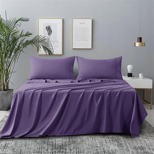 <strong>Utopia</strong> <strong>Bedding</strong> 4-Piece Microfiber Queen Bed Sheet Set Solid Color Manufactured in China - Product Image 2