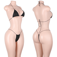 Tenues de Danse Exotiques : Ensembles Lingerie Deux Pièces à Lacets, Hauts Halter et Strings Ouverts dans le Dos – Parfaits pour les Performances et les Festivals