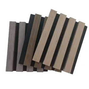 Wooden acoustic with Polyester Fiber Slat Acoustic Panel MDF Soundproof Foam board