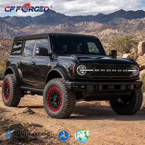 Nuevas Llantas Todoterreno <span class=keywords><strong>4x4</strong></span> de Aleación de Aluminio Forjado de 17-18 Pulgadas 6x139.7 para <span class=keywords><strong>Bronco</strong></span> Jeep Wrangler, Negras, con Aros Protectores, Multirradio, Tácticas - Product Image 2