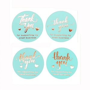 Custom Design in Stock Holographic Round <b>Label</b> 500pcs 2.5CM 1 Inch Thank You Stickers Roll for Supporting Small Business - Product Image 3