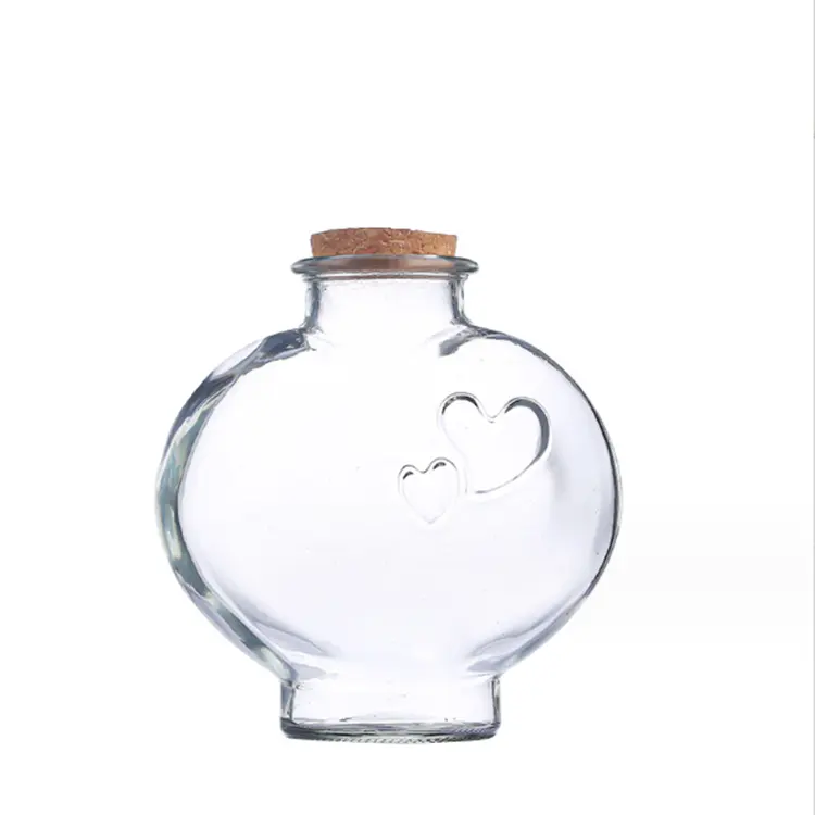 Стеклянная бутылка в форме сердца для свадебного украшения, подарок для домашней вечеринки, 80 мл, 160 мл, 650 мл, стеклянная банка в форме сердца