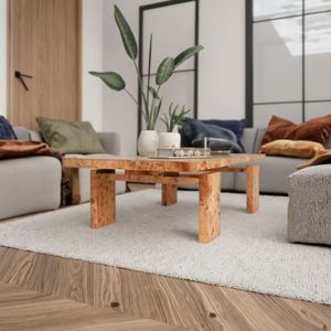 Mesa de Centro Flotante Moderna y Duradera de Estilo Fauvista con Tapa de Vidrio, Diseño Rectangular para Sala de Estar, Juego de Muebles para el Hogar - Product Image 1