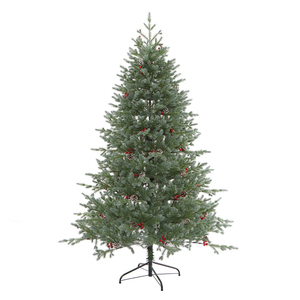 Bán buôn Hot Bán sang trọng 7ft trang trí <span class=keywords><strong>Xmas</strong></span> cây với Pine cones & trái cây màu đỏ - Product Image 1