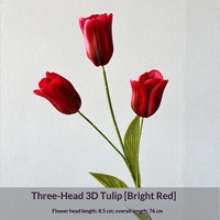 Nouvelles Tulipes 3D Simulées en Relief pour le Commerce International, Décoration Florale pour Mariages, Salles de Fête, Maisons, Plafonds, Murs Floraux en Soie, Vente en Gros