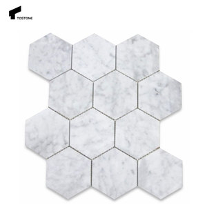 Mattonelle di mosaico esagonale in <span class=keywords><strong>marmo</strong></span> bianco lucido naturale conciso naturale <span class=keywords><strong>per</strong></span> il Design moderno del pavimento della parete della <span class=keywords><strong>cucina</strong></span> del bagno - Product Image 5
