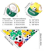 Ensemble de chapeaux et bandanas pour animaux de compagnie personnalisés Coupe du Monde de Football, chapeau de football 3D mignon, différentes couleurs, bandana pour animaux de compagnie