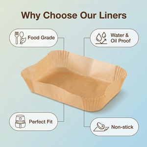 <span class=keywords><strong>Fogli</strong></span> di Carta da Forno Rettangolari Monouso da 8,5 Pollici Antiaderenti Resistenti al Calore <span class=keywords><strong>per</strong></span> <span class=keywords><strong>Friggitrice</strong></span> <span class=keywords><strong>ad</strong></span> <span class=keywords><strong>Aria</strong></span>, Forno e Preparazione di Biscotti e Pane - Product Image 2