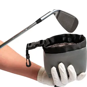 Grosir tas pembersih bola Golf portabel dan tas pembersih dapat dilepas mudah dibersihkan penutup bola Golf