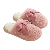 Chaussons d'intérieur/extérieur chauds en coton pour femmes, antidérapants, pour l'hiver/le printemps/le été, avec amorti et bout fermé