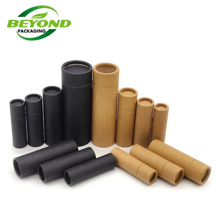 Biodegradable custom push up 2oz 60g deodorant tubes container cardboard paper tube tubo balsamo labial carton for deodorant