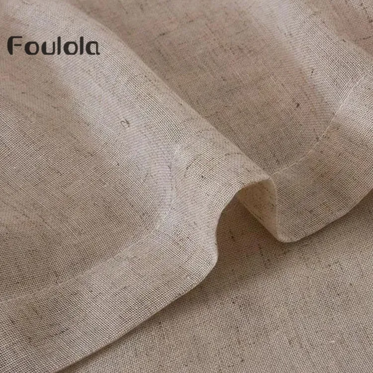 Fornecimento de fábrica de tecido para cortina transparente de linho simples de alta qualidade