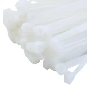 Bridas autoblocantes de nailon de plástico blanco con hebilla de tarjeta engrosada