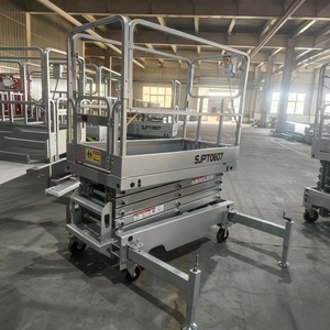 Plateforme élévatrice à ciseaux manuelle SJPT0407, hauteur de levage 7,6 m, travail aérien mobile, système entièrement hydraulique, capacité de charge 200 kg, poids total 630 kg - Product Image 4