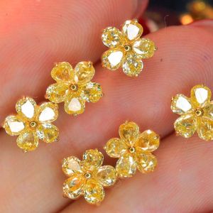 Pendientes de Flor con Diamantes Naturales Amarillos de 0.8CT y Oro Puro de 18K, Xinfly Fashion Sakura, Joyería Fina Au750 - Product Image 2