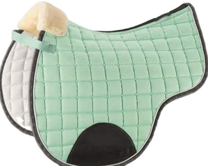 แผ่นรองอานม้าม้าทำจากผ้าหนังแกะทำจากผ้าฝ้ายโพลีเอสเตอร์ออกแบบได้ตามต้องการ - Product Image 1