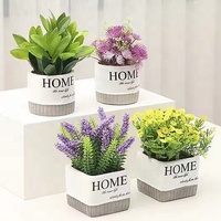 Bunga Bonsai Buatan dengan Pot Desain Baru Pot Bunga Semen Tanaman Buatan dengan Pot