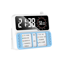 Réveil numérique 3-en-1 avec compte à rebours, affichage LED par projection, batterie rechargeable - Minuteur de liste de choses à faire pour enfants, idéal pour la maison, la chambre et le salon