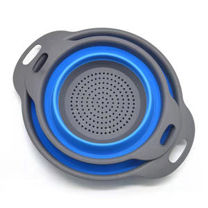 शीर्ष विक्रेता बहु कार्यात्मक Foldable सब्जी झरनी फल धोने कोलंडर सिलिकॉन बंधनेवाला रसोई नाली टोकरी - Product Image 2