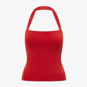 ชุดโยคะไร้รอยต่อสำหรับผู้หญิง เสื้อครอปแบบผูกคอ แห้งเร็ว เซ็กซี่ เหมาะสำหรับออกกำลังกาย ฟิตเนส ยิม กีฬา ไซส์ XL พร้อมโลโก้สั่งทำพิเศษ ให้ความรู้สึกเหมือนไม่ได้ใส่ - Product Image 2