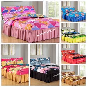 Juego <span class=keywords><strong>de</strong></span> Cubrecama Floral Reversible Moderno <span class=keywords><strong>de</strong></span> 3 Piezas a Precio <span class=keywords><strong>de</strong></span> Fábrica, con Falda para Cama, para <span class=keywords><strong>Invierno</strong></span> - Product Image 1