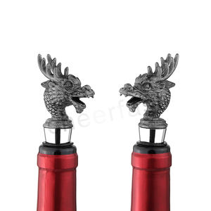 Tapón de vino reutilizable para amantes del vino, caja de regalo personalizada con soporte para pedidos de muestra, de Metal, cabeza de <span class=keywords><strong>toro</strong></span> - Product Image 3