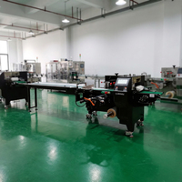 Machine d'emballage automatique industrielle multifonctionnelle de type coussin SZ-450 pour sachets plastiques, idéale pour l'emballage de produits alimentaires, snacks, bonbons et nougats.