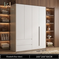 Armoire de chambre autoportante avec options de portes battantes et coulissantes, quincaillerie de support complète, montage facile, meuble personnalisé