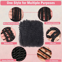 Ekstensi Rambut Manusia Asli Remy Afro Kinky Bulk Brazil untuk Wanita, Paket Dreadlock FYD, Micro-Link