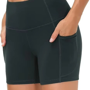 กางเกงขาสั้นเอวสูงสำหรับ<span class=keywords><strong>ผู้หญิง</strong></span>กางเกงขาสั้นสำหรับใส่วิ่งออกกำลังกายฟิตเนสควบคุม - Product Image 4