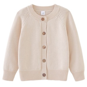 Girls Knit <b>Cardigan</b> Sweater Button Front Long Sleeve Crew Neck Solid Color for School and Daily Wear - Product Image 3