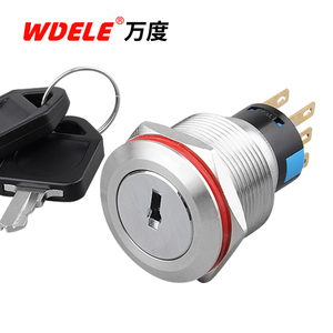 19mm <strong>Key</strong> Switch 3-pin 6-pin 1NO1NC 2NO2NC 3 Position 3~250VAC/DC Mechanical <strong>Key</strong> Remote Control Switch - Product Image 4