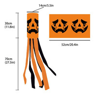 Décoration suspendue d'Halloween, drapeau coupe-vent, décoration extérieure, drapeau coupe-vent citrouille et fantôme d'Halloween, drapeau suspendu d'Halloween