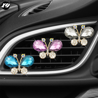 Parfum brillant diamant parfum odeur longue durée sortie évent Clip diffuseur de parfum Bling cristal papillon voiture désodorisant