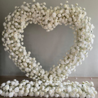 Hochzeit Hintergrund Bühne Valentinstag Dekorationen Heirats antrag Rote Rosen Künstliche Blumen Herz Bogen Hintergrund