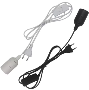 1.8m LED <span class=keywords><strong>Ampoule</strong></span> E27 Hanglamp <span class=keywords><strong>Suspension</strong></span> Prise Cordon D'alimentation Câble Interrupteur Fil Pendentif ABS Matériel EU Plug Lampe Bases Vis Style - Product Image 1