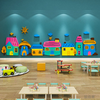 Autocollant mural auto-adhésif 3d tridimensionnel pour l'école maternelle, papier peint décoratif mignon pour petite maison