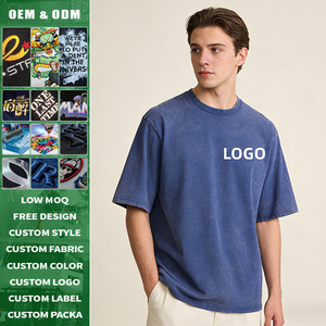 เสื้อยืดคอกลมผ้าคอตตอนถัก 100% น้ำหนัก 230 กรัม ทรงหลวม สไตล์วินเทจซีดจาง ระบายอากาศได้ดี เหมาะสำหรับฤดูร้อน ใส่ได้ทั้งชายและหญิง สตรีทแวร์ - Product Image 1