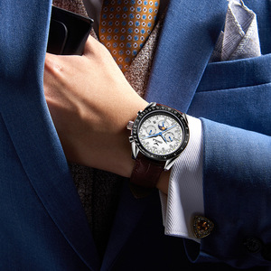 ONOLA 6835 Luxury Sport Mechanical Watch with Leather Strap Customized Logo Waterproof <b>Automatic</b> <b>Chronograph</b> & Calendar - Product Image 3