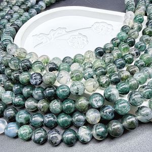 Cuentas Redondas de Ágata Dendrítica Natural 7A de 2mm/3mm/4mm/6mm/8mm/10mm/12mm/14mm, Accesorios para Hacer Joyería DIY, Piedra Natural al por Mayor - Product Image 1