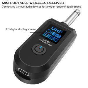 Émetteur et récepteur de <span class=keywords><strong>guitare</strong></span> <span class=keywords><strong>sans</strong></span> <span class=keywords><strong>fil</strong></span> dynamique portable portée de 100m avec connecteur XLR pour téléphones et microphones filaires - Product Image 6