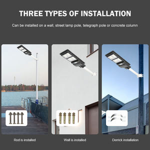 Lámpara de poste de aluminio para jardín, luces LED solares divididas de 90w y 120w para exteriores, pavimento, carretera y carretera - Product Image 4