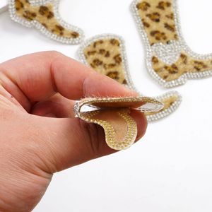 Kişiselleştirilmiş özel ayakkabılar çizmeler aplikler yama Glitter Rhinestone Leopard Boot nakış demir on yamalar için giysi çanta şapkalar - Product Image 3