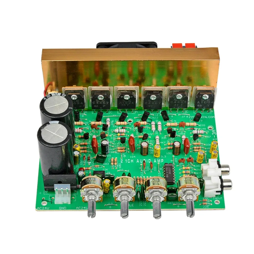 Papan Amplifier <span class=keywords><strong>Audio</strong></span> 2.1 Saluran 240W, Papan Amplifier Subwoofer Daya Tinggi AMP Dual AC18-24V Home Theater