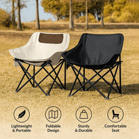 Chaise pliante portable en acier pour l'extérieur, dossier épaissi, siège rembourré pour le camping, la plage, le pique-nique et les activités de plein air
