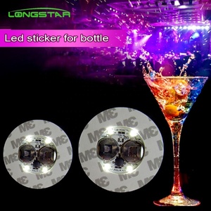 Light up LED Flashing Bottle Sticker Cup Mug Coaster Mat para Holiday Party Bar Clubs Posavasos - Product Image 5